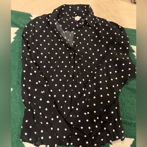 a new day Black and White Polka Dot Blouse